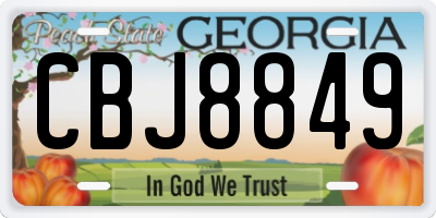 GA license plate CBJ8849