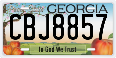 GA license plate CBJ8857