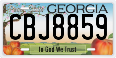 GA license plate CBJ8859