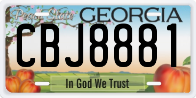 GA license plate CBJ8881