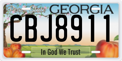 GA license plate CBJ8911