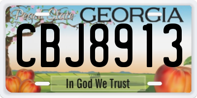 GA license plate CBJ8913