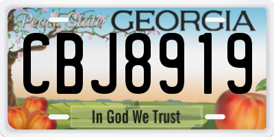 GA license plate CBJ8919