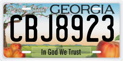 GA license plate CBJ8923