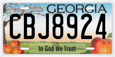 GA license plate CBJ8924
