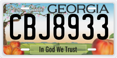 GA license plate CBJ8933