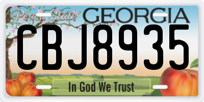 GA license plate CBJ8935
