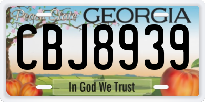 GA license plate CBJ8939