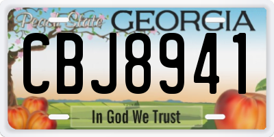 GA license plate CBJ8941