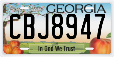 GA license plate CBJ8947