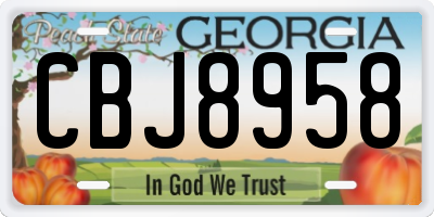 GA license plate CBJ8958