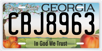 GA license plate CBJ8963