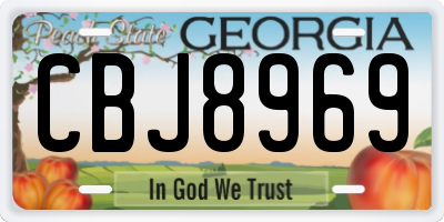 GA license plate CBJ8969