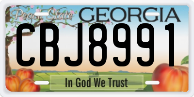 GA license plate CBJ8991