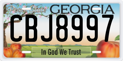 GA license plate CBJ8997