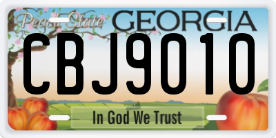 GA license plate CBJ9010