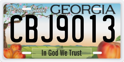 GA license plate CBJ9013