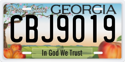 GA license plate CBJ9019