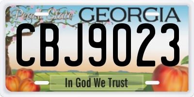 GA license plate CBJ9023