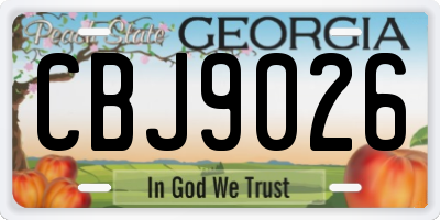 GA license plate CBJ9026