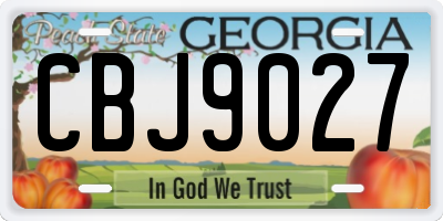 GA license plate CBJ9027