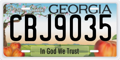 GA license plate CBJ9035