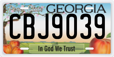 GA license plate CBJ9039