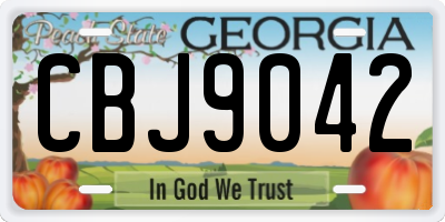 GA license plate CBJ9042