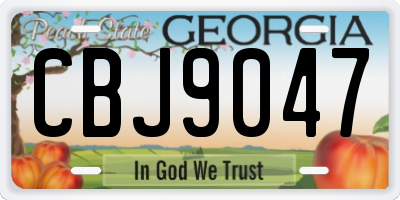 GA license plate CBJ9047
