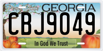 GA license plate CBJ9049