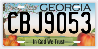 GA license plate CBJ9053