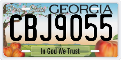 GA license plate CBJ9055