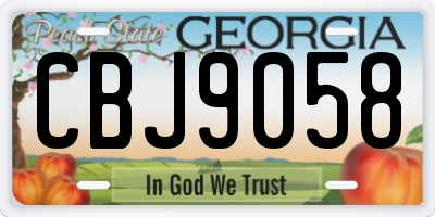 GA license plate CBJ9058
