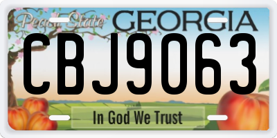 GA license plate CBJ9063