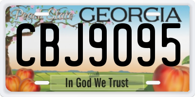 GA license plate CBJ9095