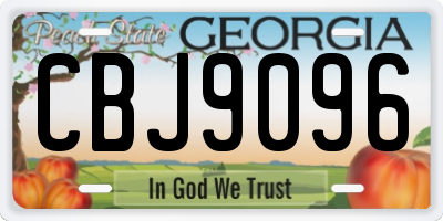 GA license plate CBJ9096