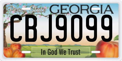GA license plate CBJ9099