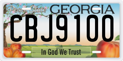 GA license plate CBJ9100