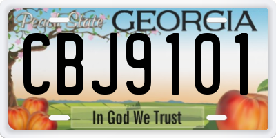 GA license plate CBJ9101
