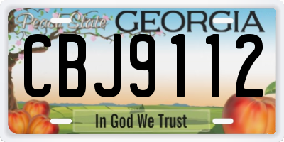 GA license plate CBJ9112