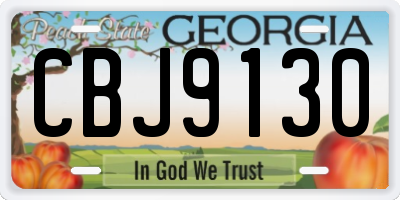 GA license plate CBJ9130