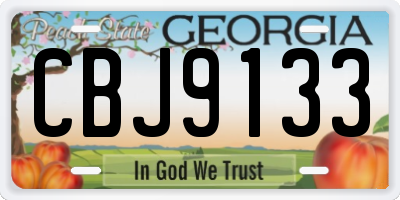 GA license plate CBJ9133