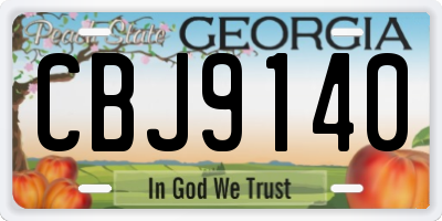 GA license plate CBJ9140