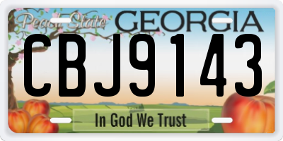 GA license plate CBJ9143