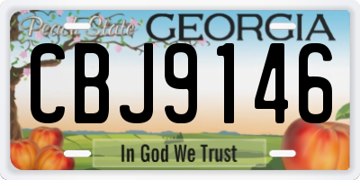 GA license plate CBJ9146
