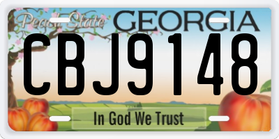 GA license plate CBJ9148