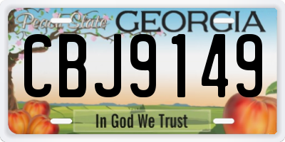GA license plate CBJ9149