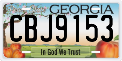 GA license plate CBJ9153