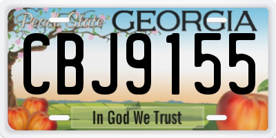 GA license plate CBJ9155