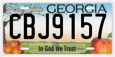 GA license plate CBJ9157